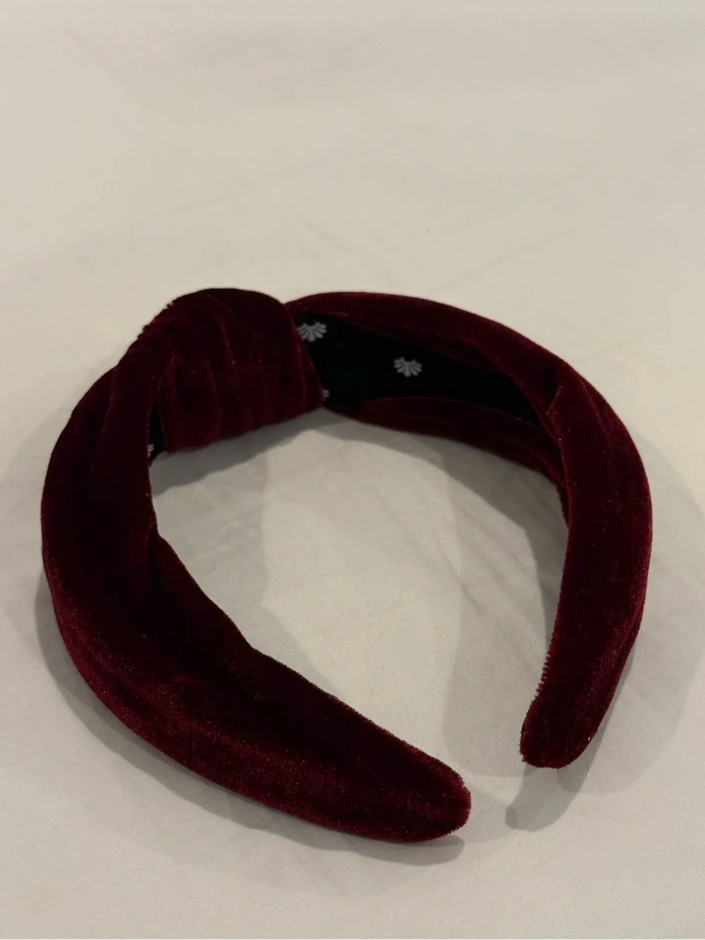 Velvet Knotted Headband in Wine Red